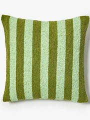 Bonnie & Neil - Olive Green Striped Cushion | Boucle Olive