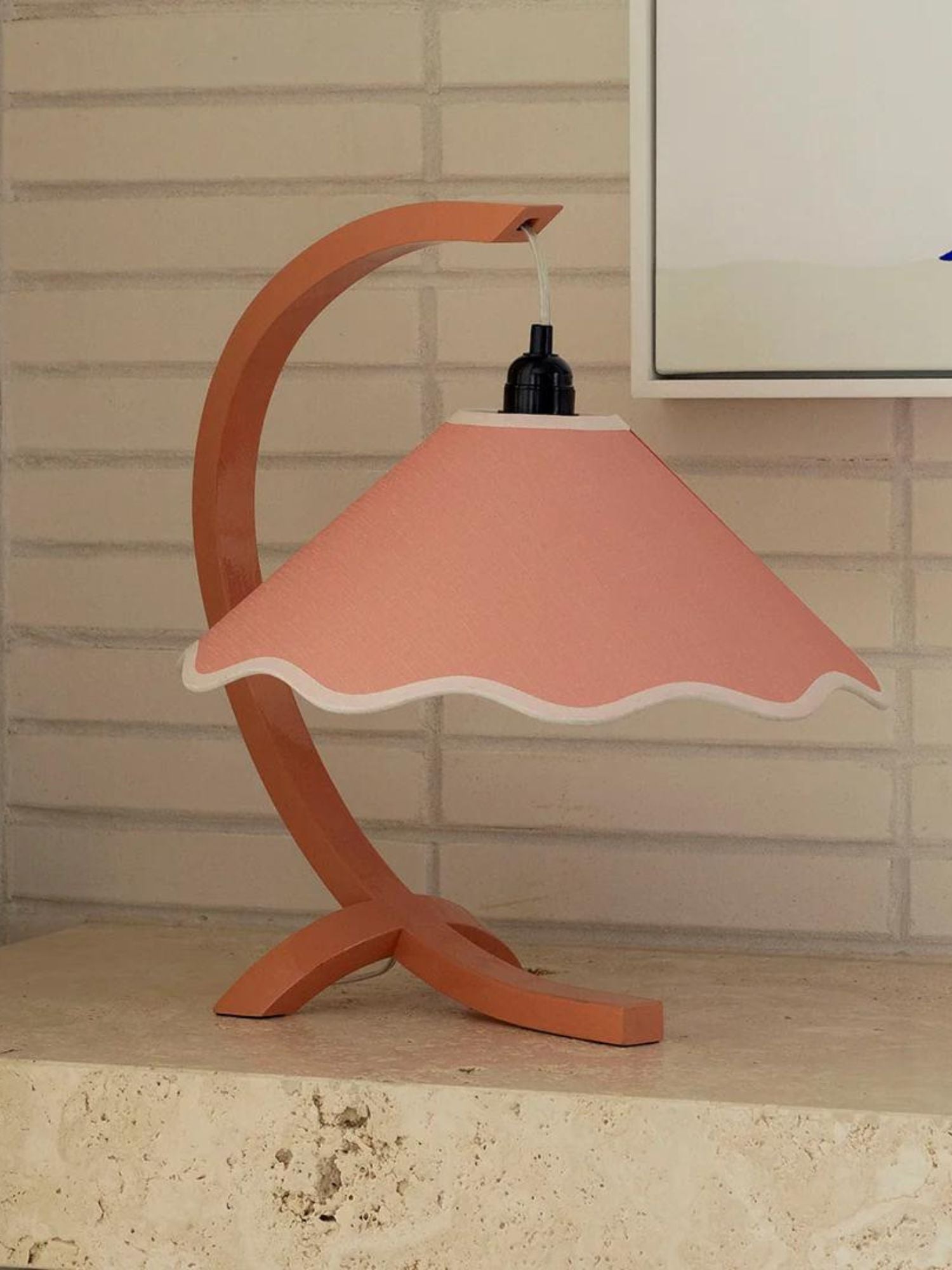 Kira Table Lamp | Coral/Cream