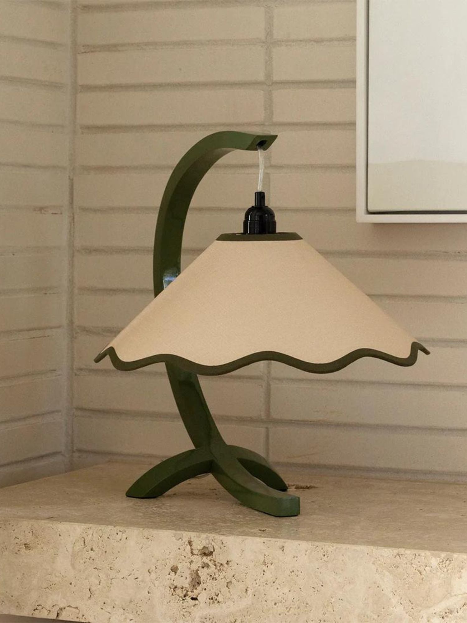 Kira Table Lamp | Sage/Pearl