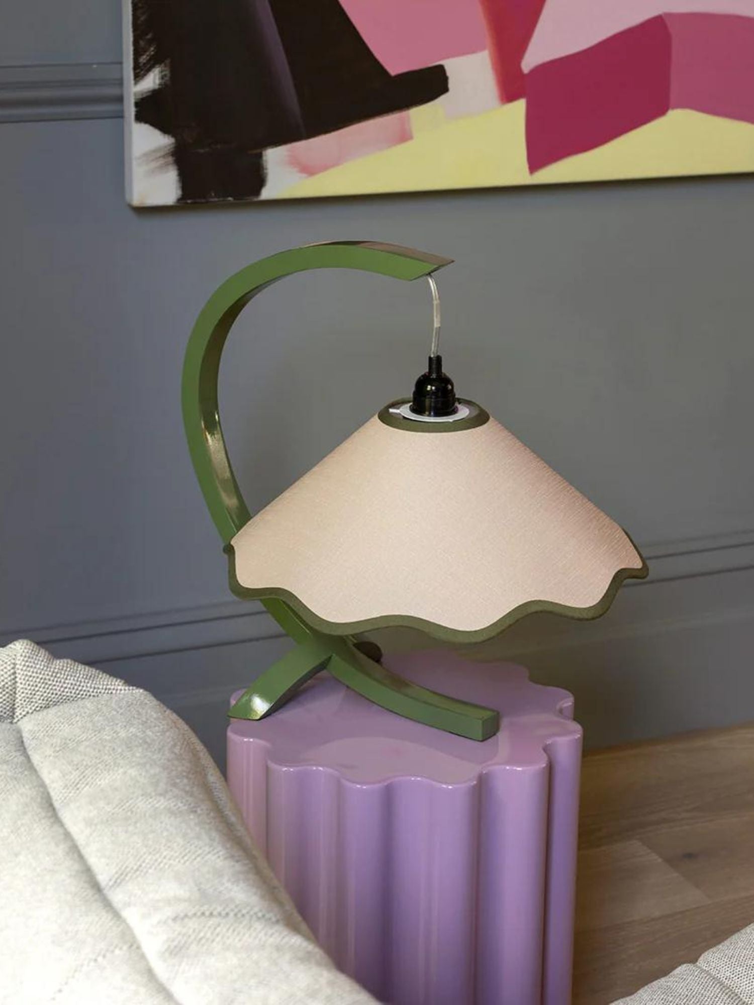 Kira Table Lamp | Sage/Pearl