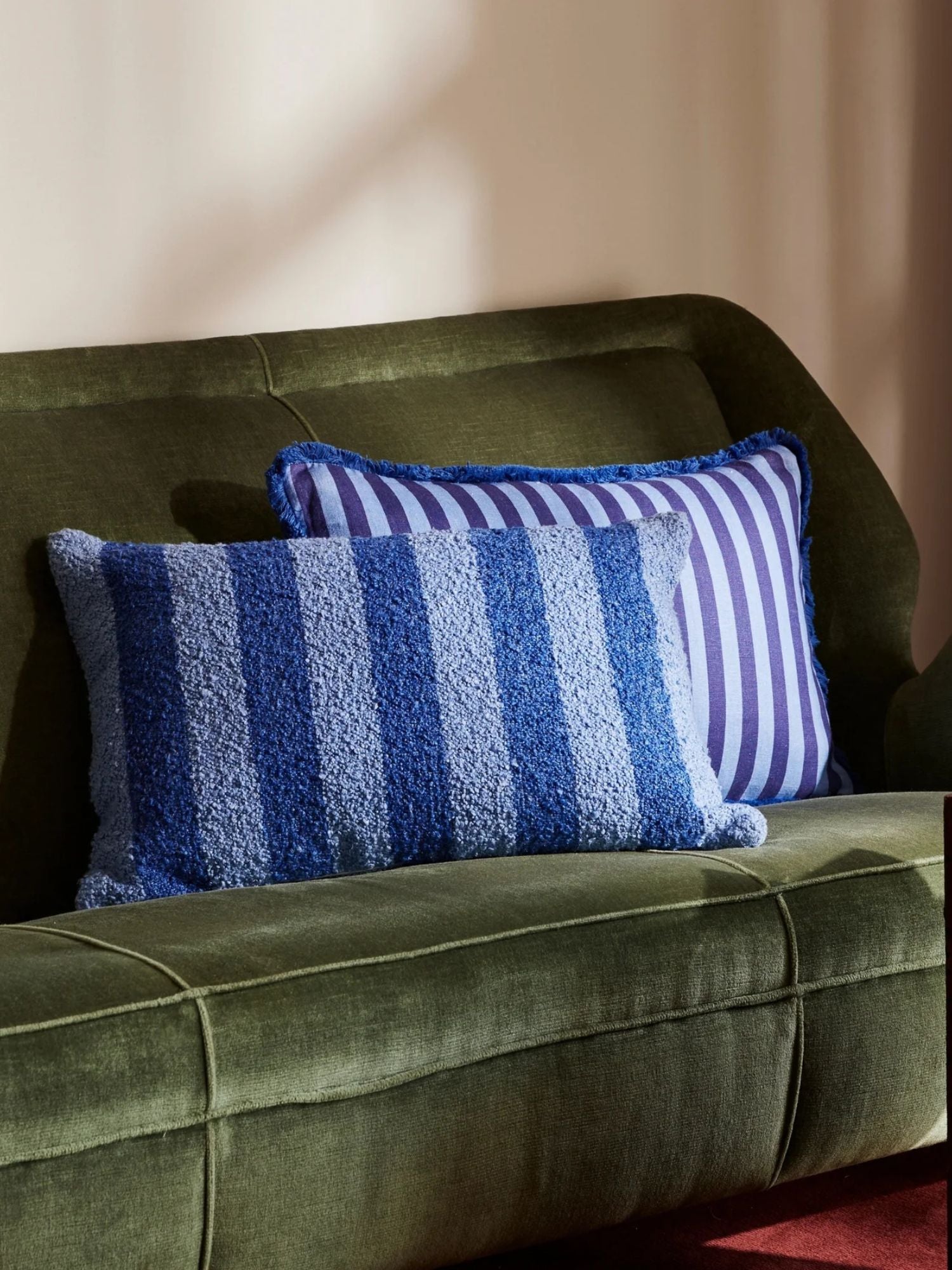Bonnie & Neil - Blue Striped Cushion | Thin Stripe Blue