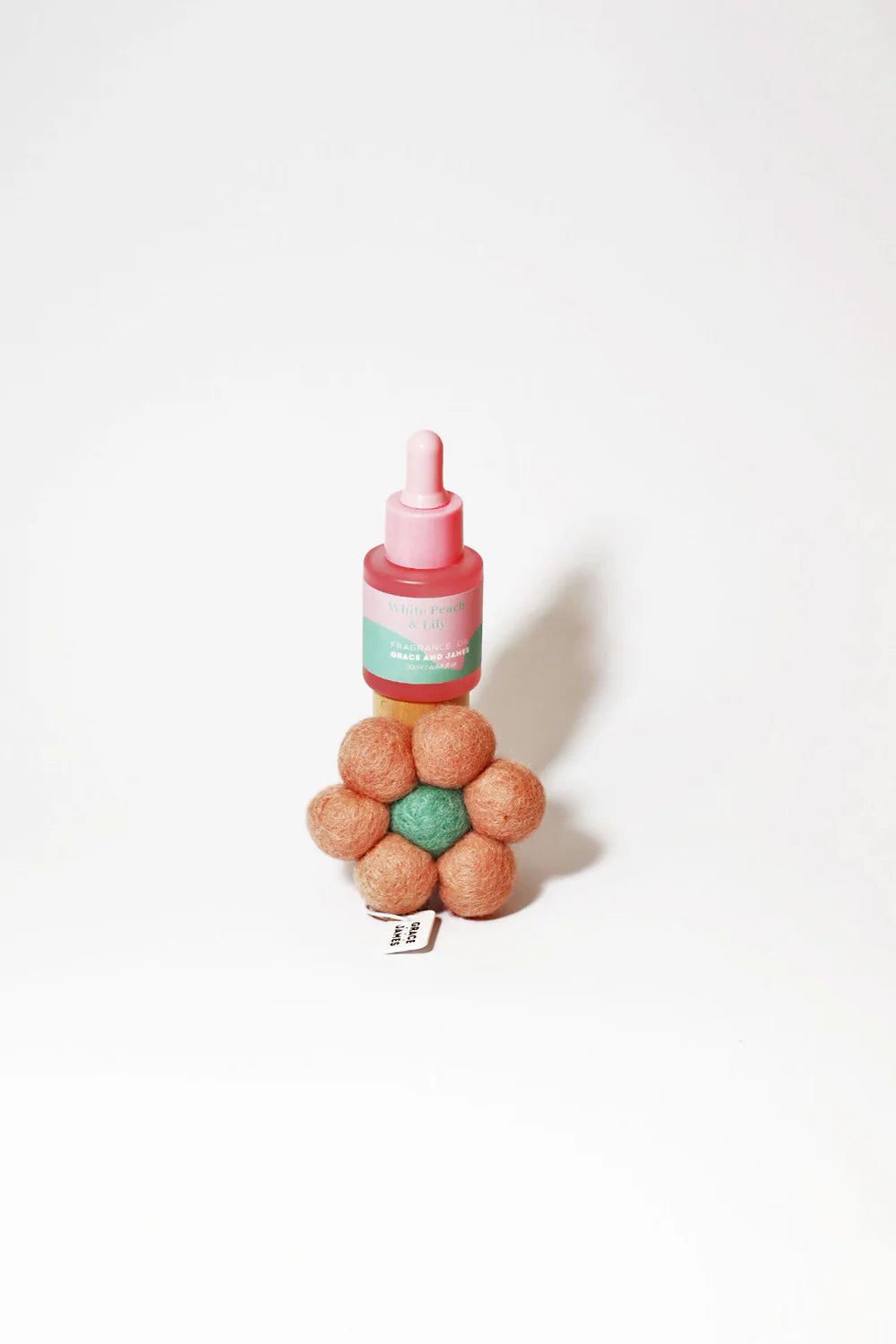 Grace & James Bloom Collection Felt Air Freshener  | White Peach & Lily