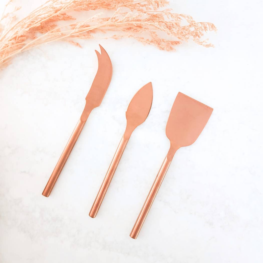 Copper 3 Piece Cheese Knife Set