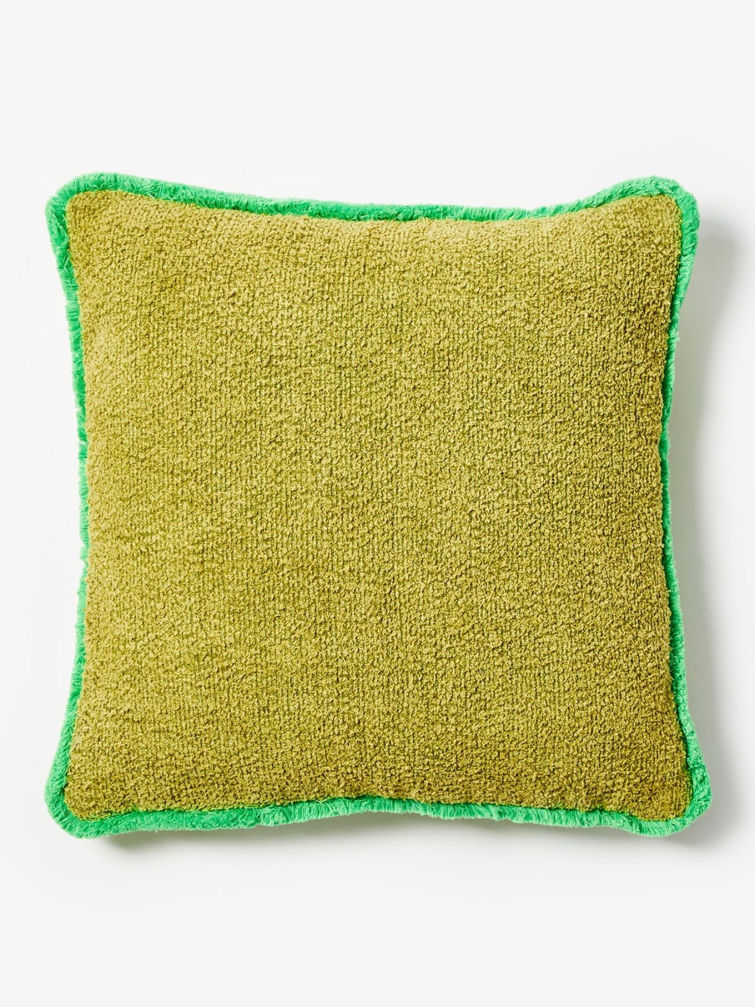 Bonnie & Neil - Green Knotted Cotton Cushion | Grain Green
