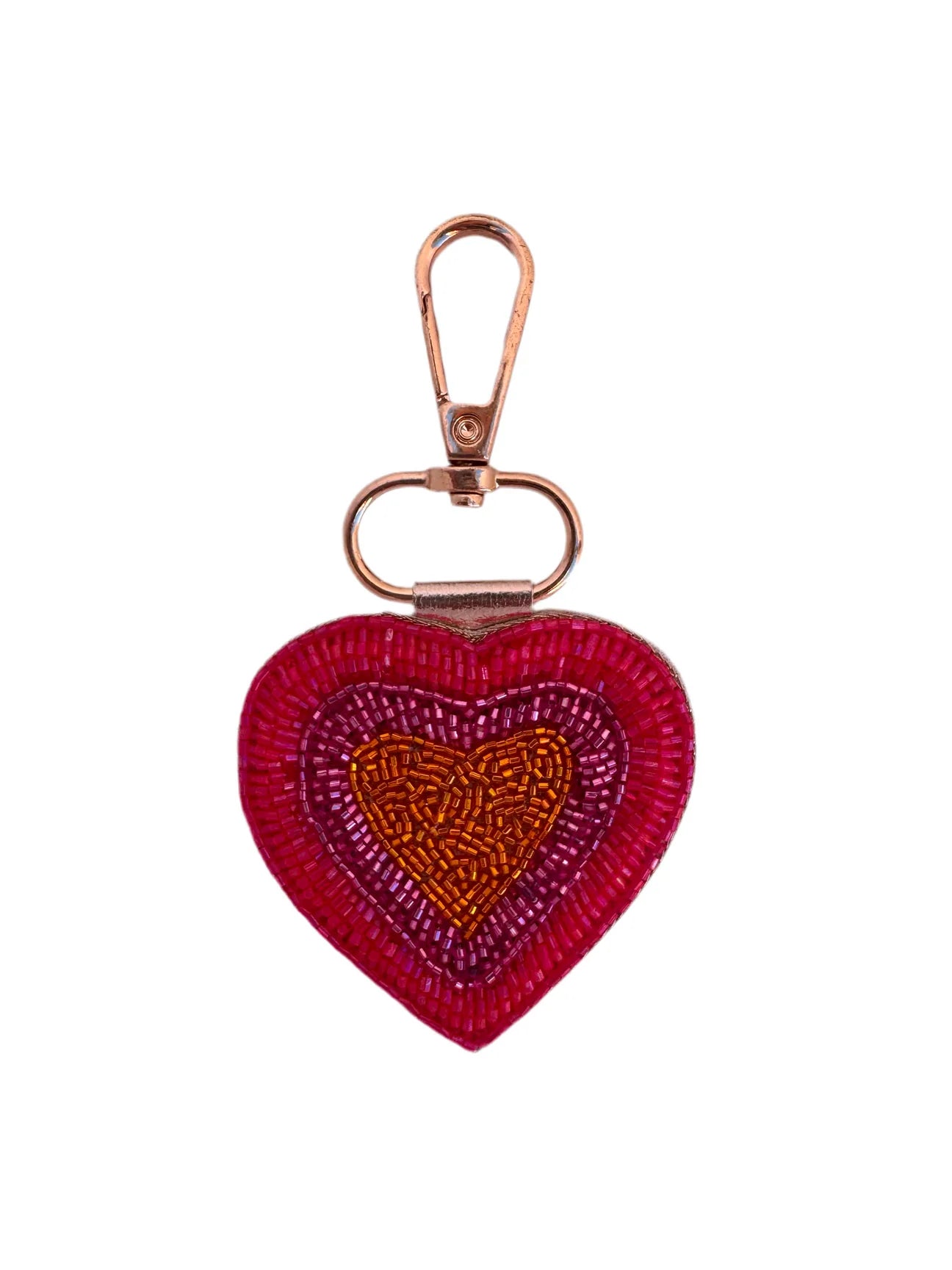 Heart Beaded Keychain