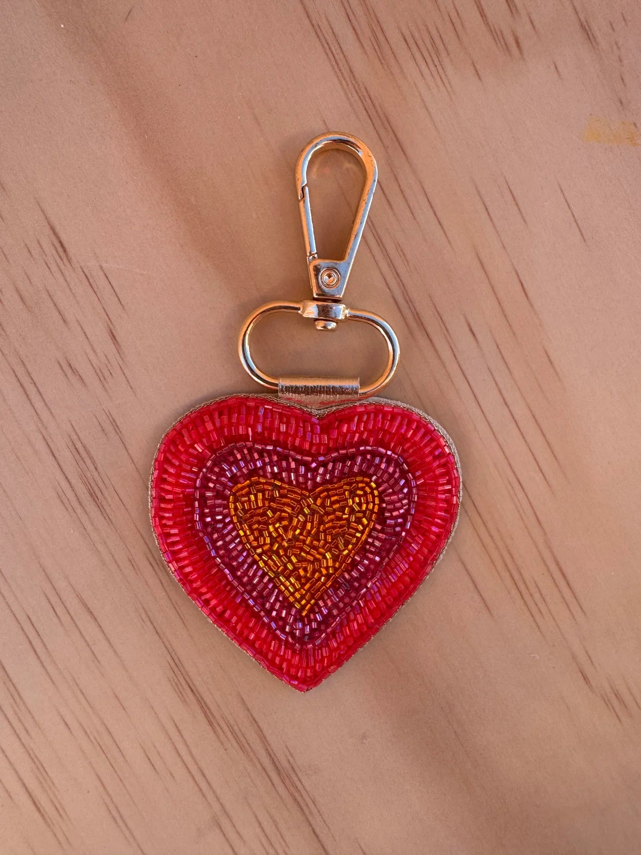 Heart Beaded Keychain