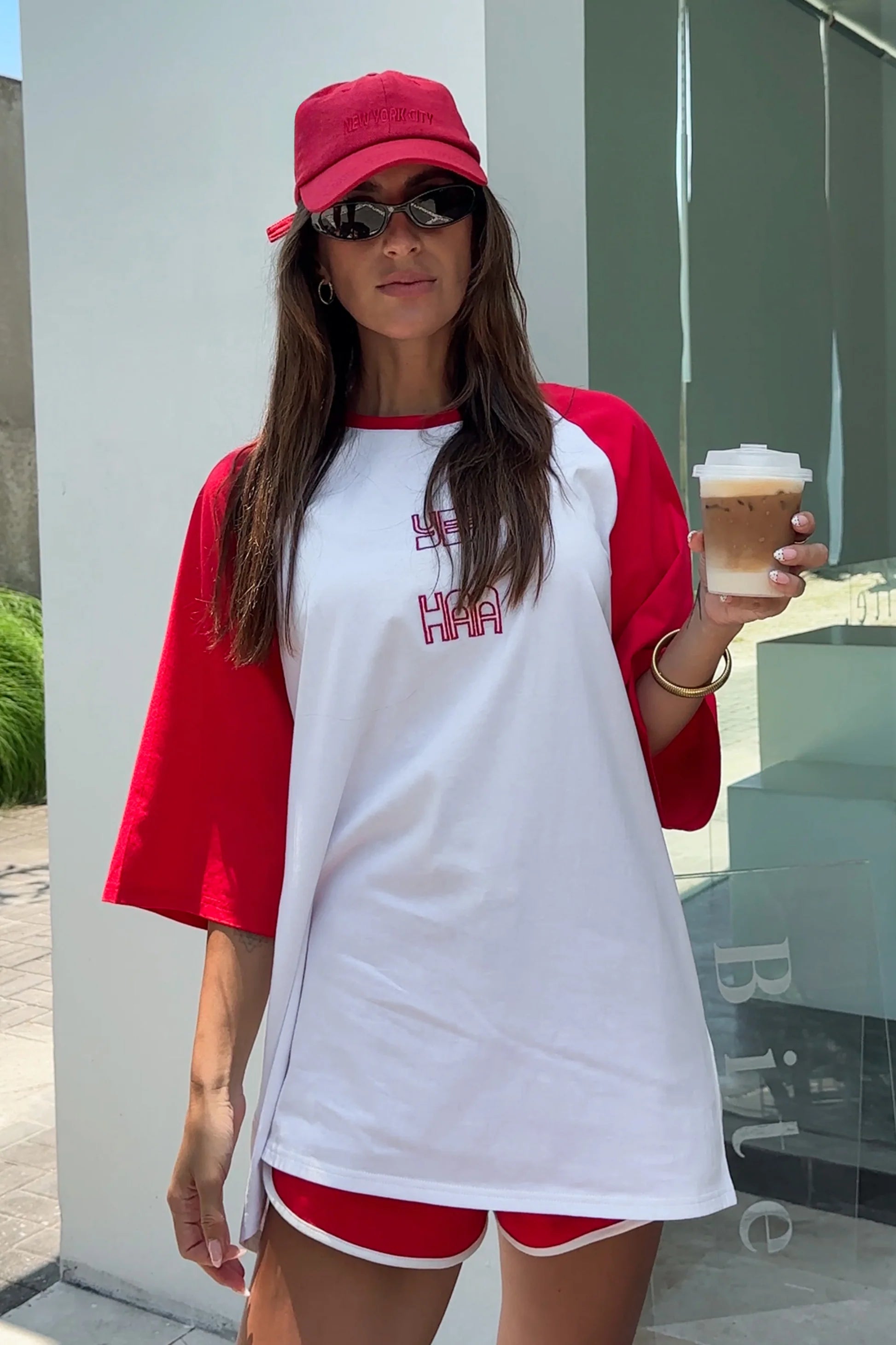 Yee Haw Raglan Tee Shirt | Red