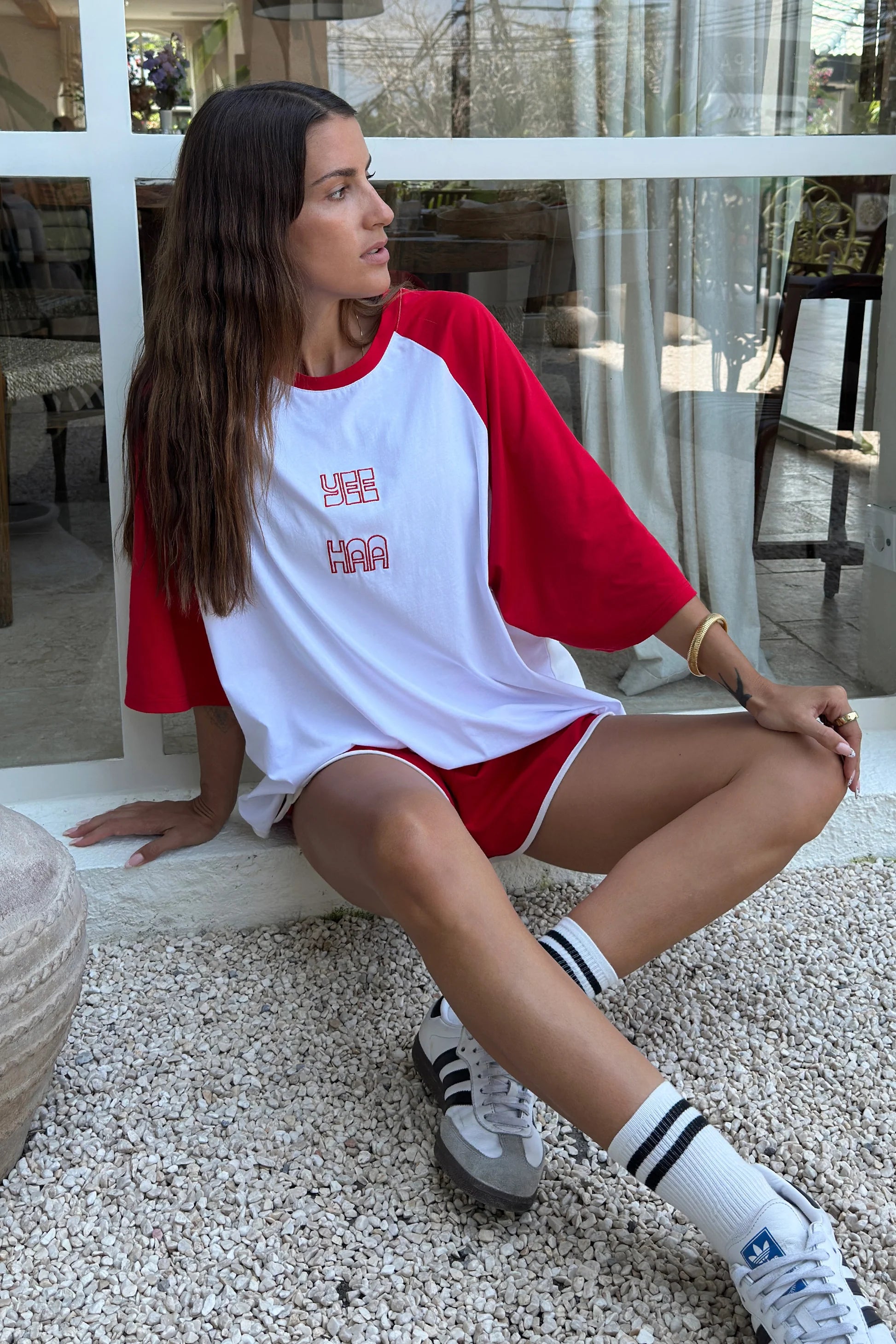 Yee Haw Raglan Tee Shirt | Red