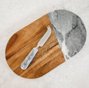 Grey Marble Timber Cheese Knife