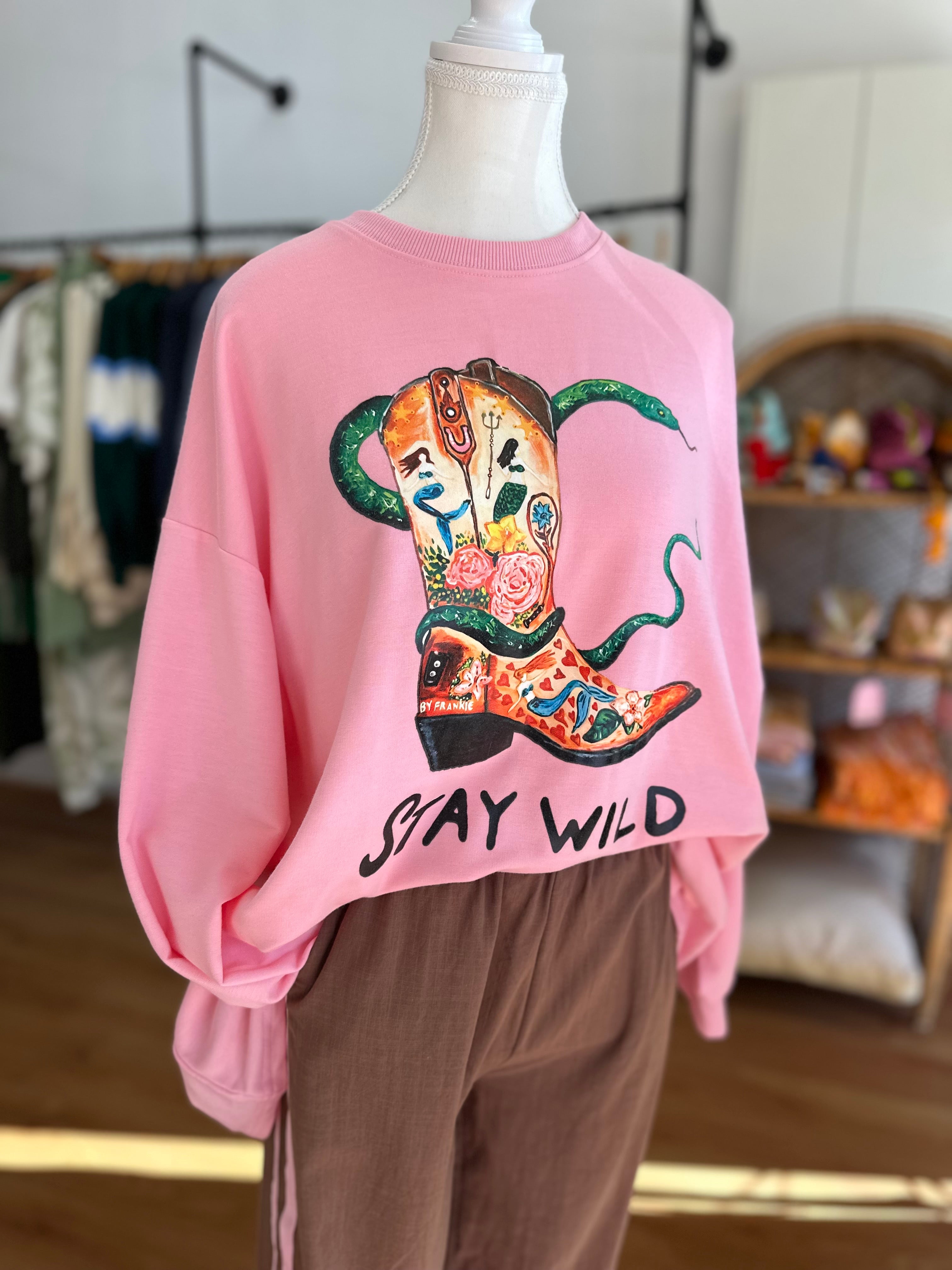 By Frankie Stay Wild Long Sleeve | Pink