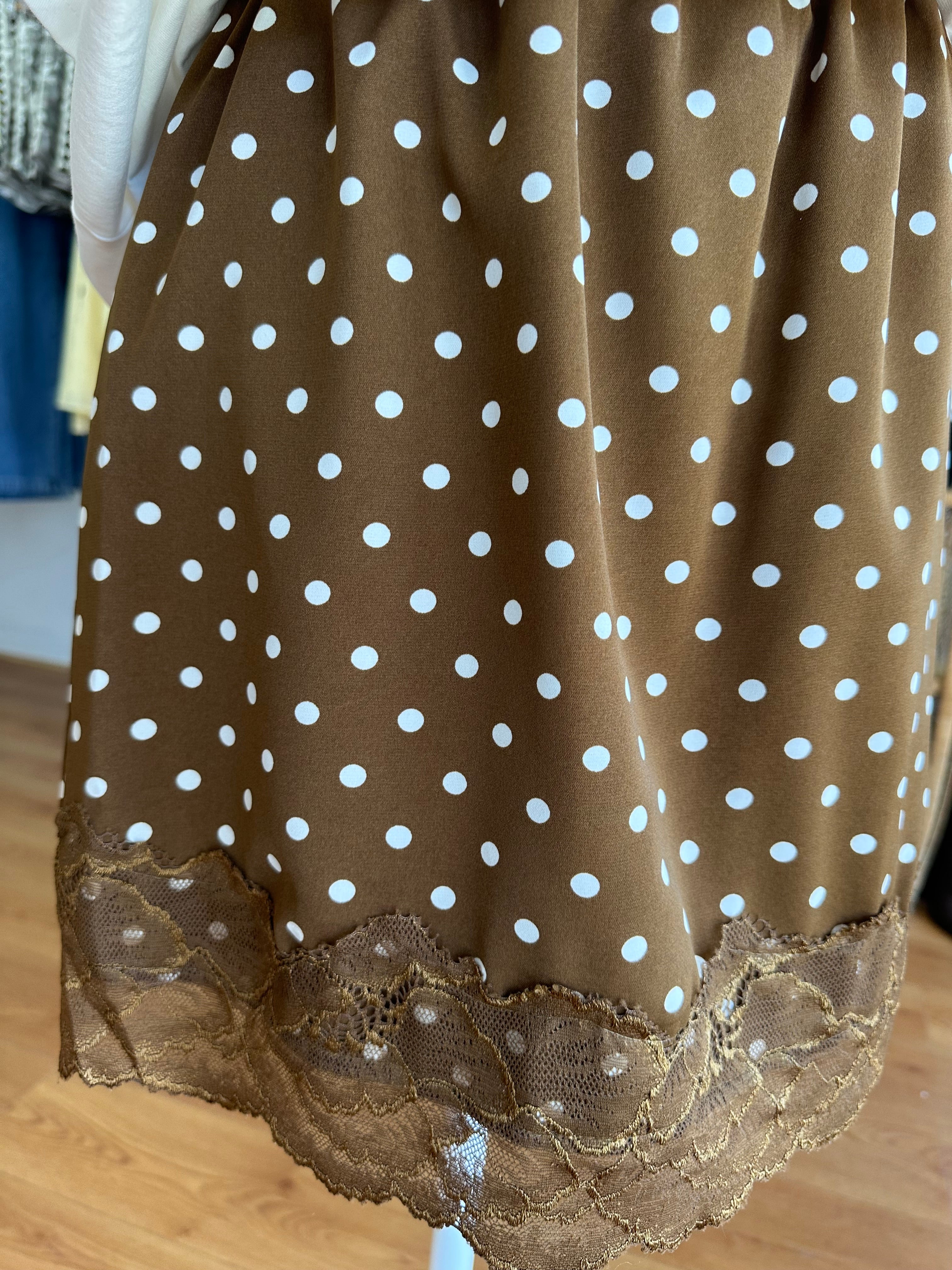 Brown/White Polka Dot Skirt
