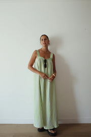 The Juno Slip | Green Stripe
