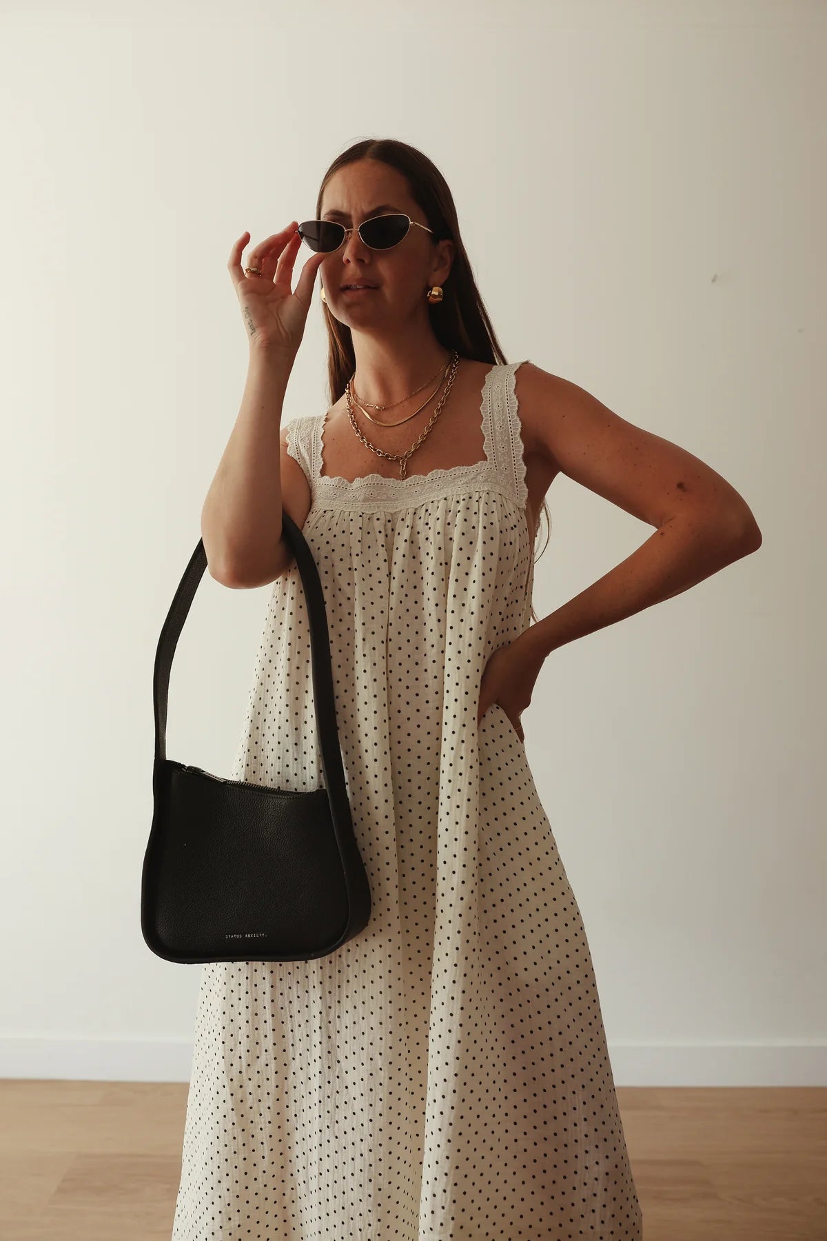 The Juno Slip | Off White Polka Dot