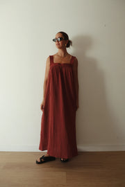 The Juno Slip | Choc w/ Blue Polka Dots