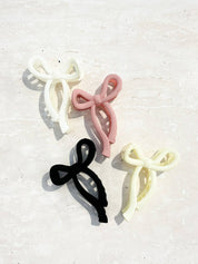 Romy Matte Bow Claw Clips | Beige