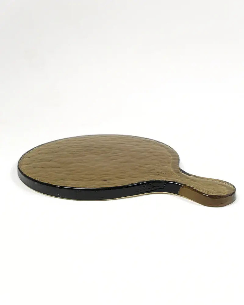 Hammered Glass Round Serving Board: Clear