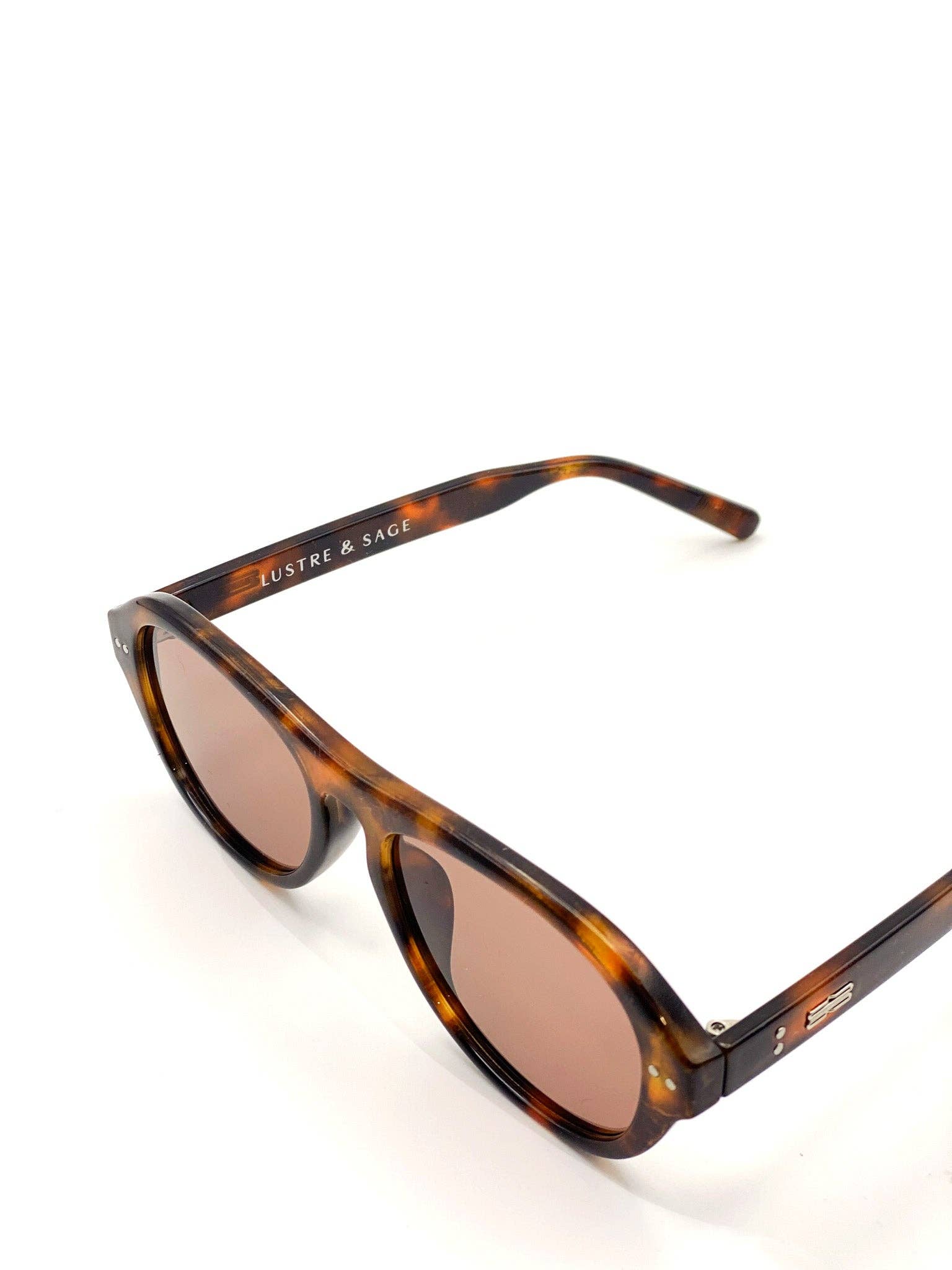 L&S Blanc Round Frame Sunglasses in Dark Tort