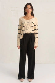 Monument Stripe Knit | Offwhite/Black