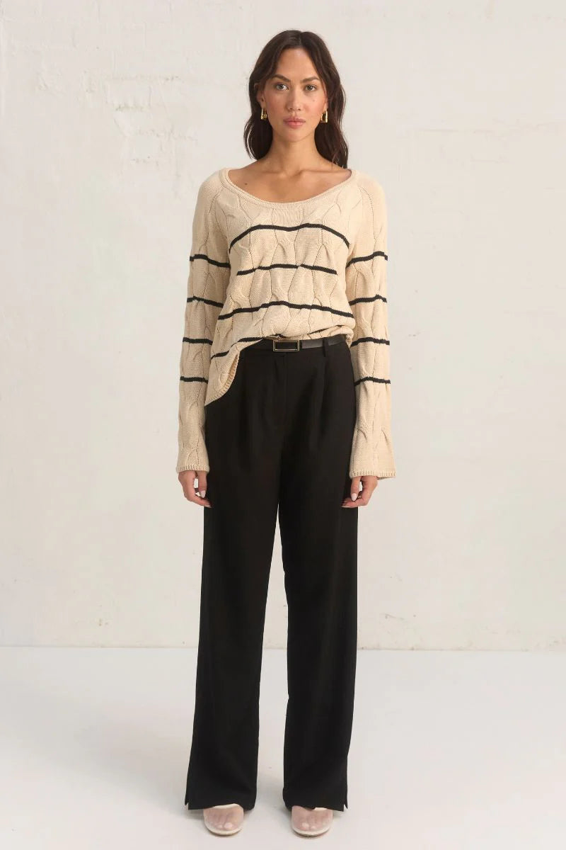 Monument Stripe Knit | Offwhite/Black
