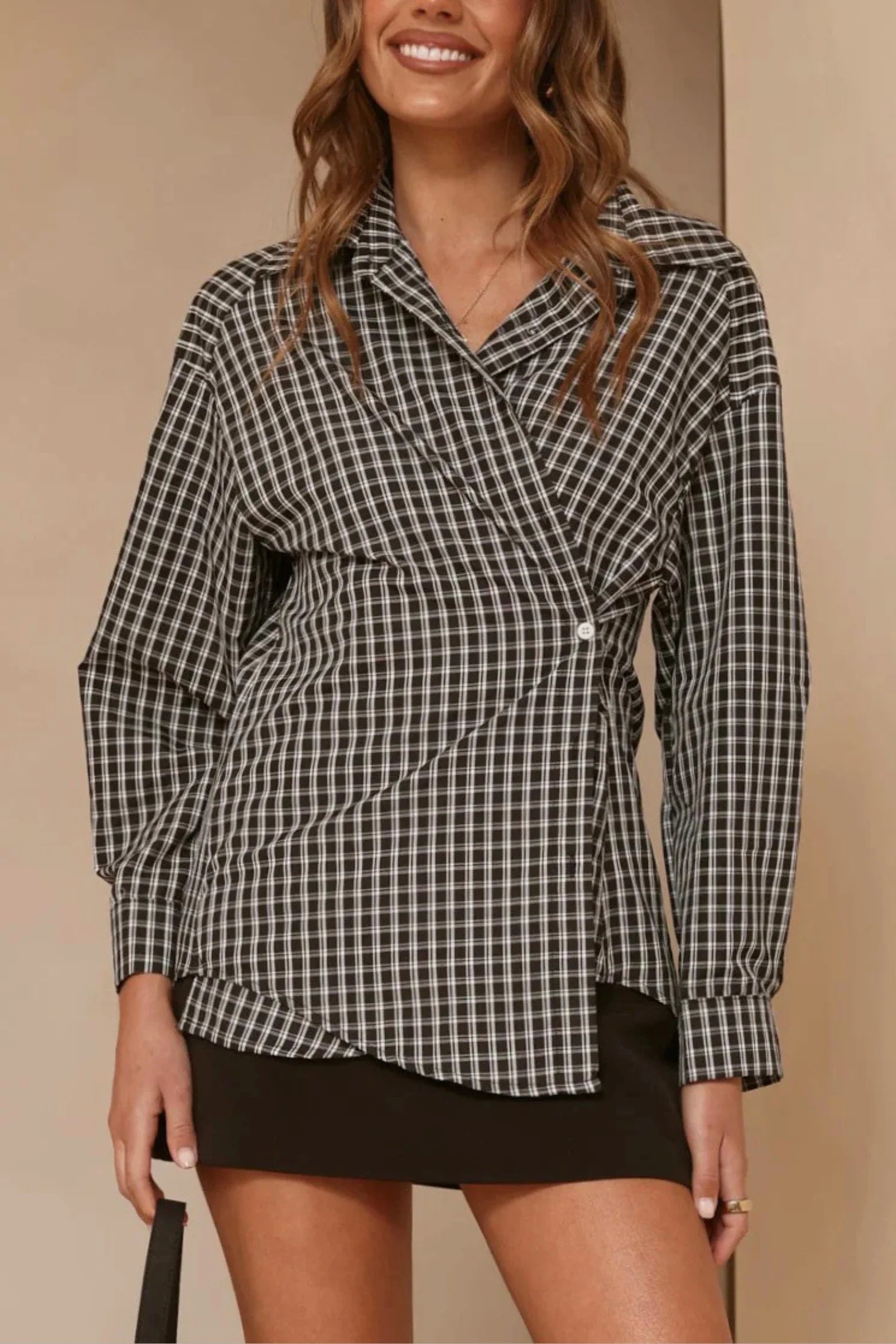 Black & White Plaid Wrap