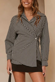 Black & White Plaid Wrap