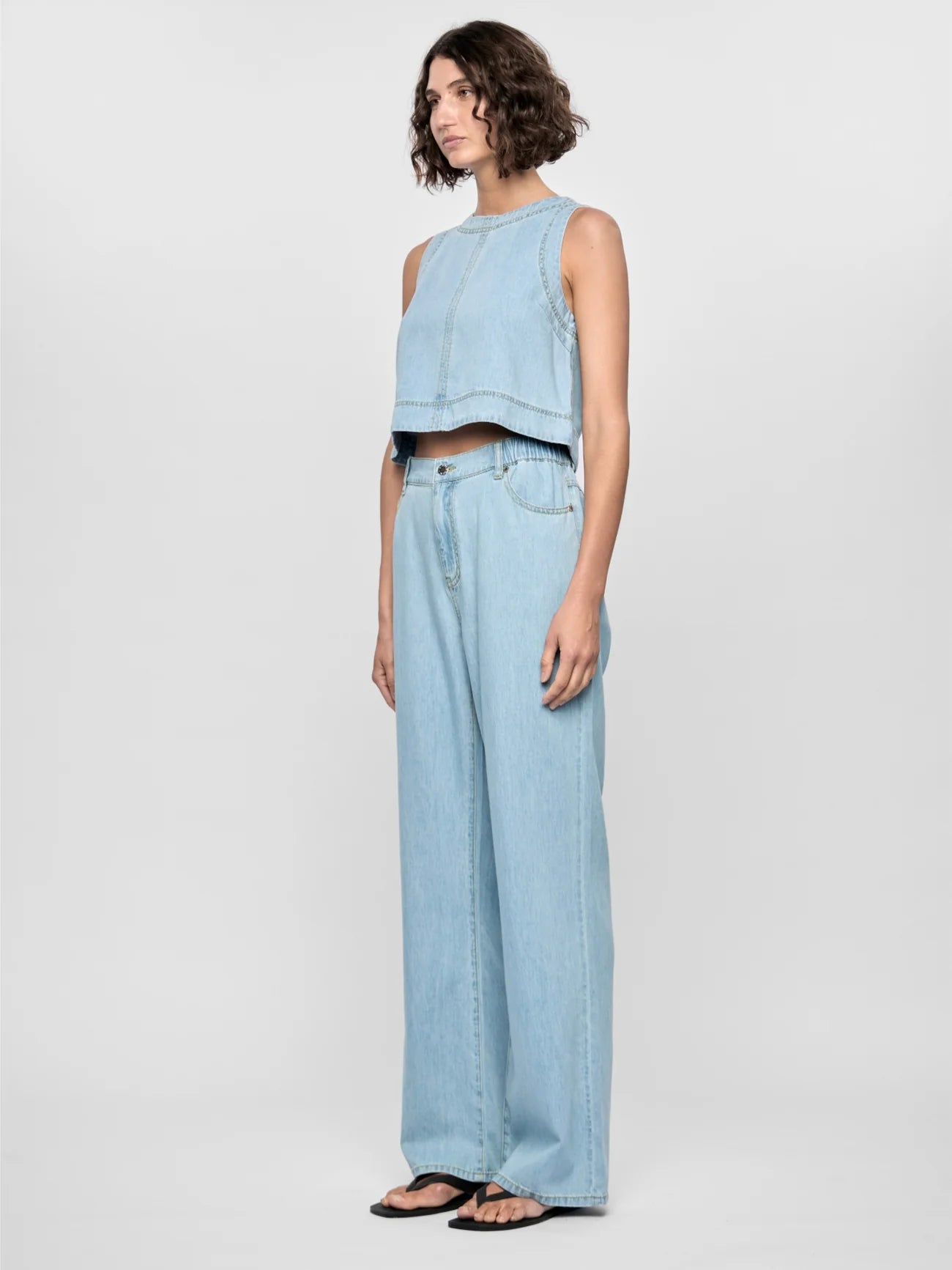 Staple The Label - Amelia Chambray Top | Light Wash Blue