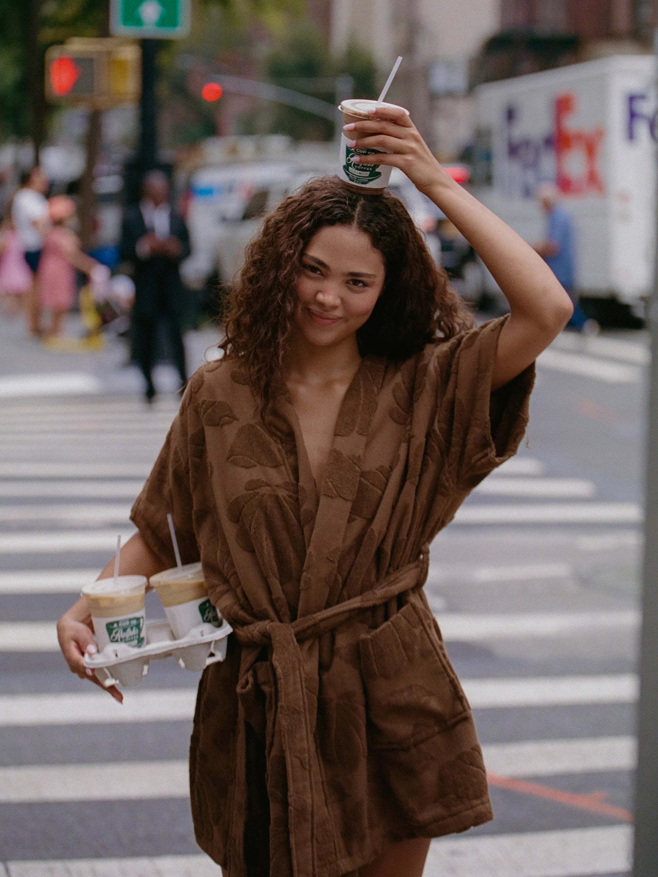 Brown Cotton Beach & Bathrobe