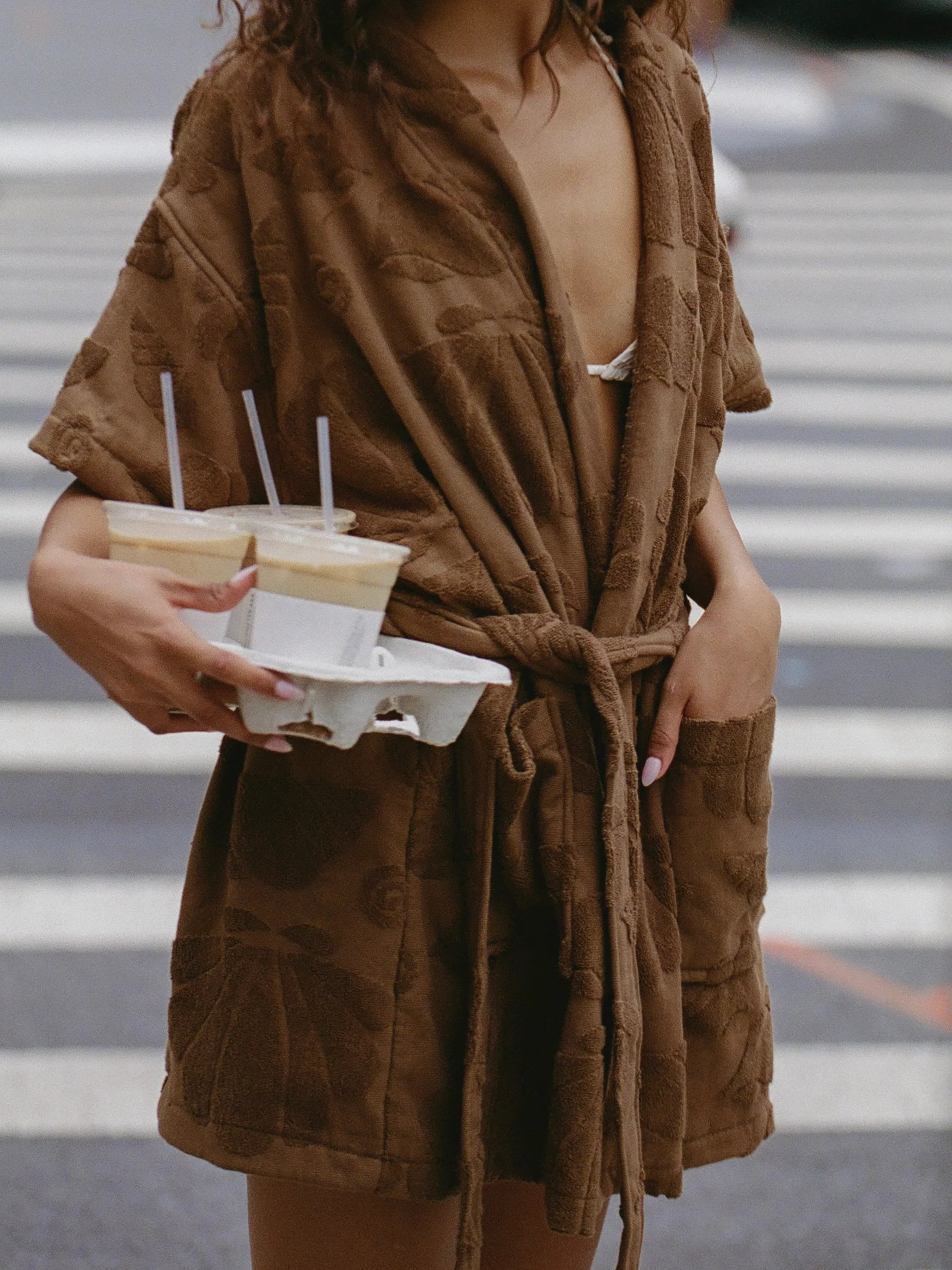 Brown Cotton Beach & Bathrobe