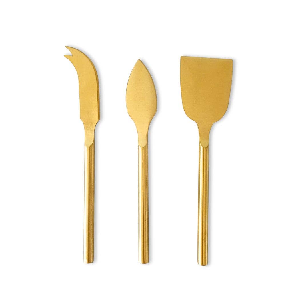 Gold 3 Piece Cheese Knife Set