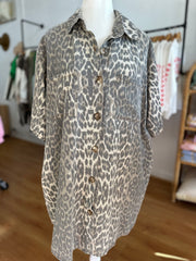 By Frankie Leopard Denim Dress