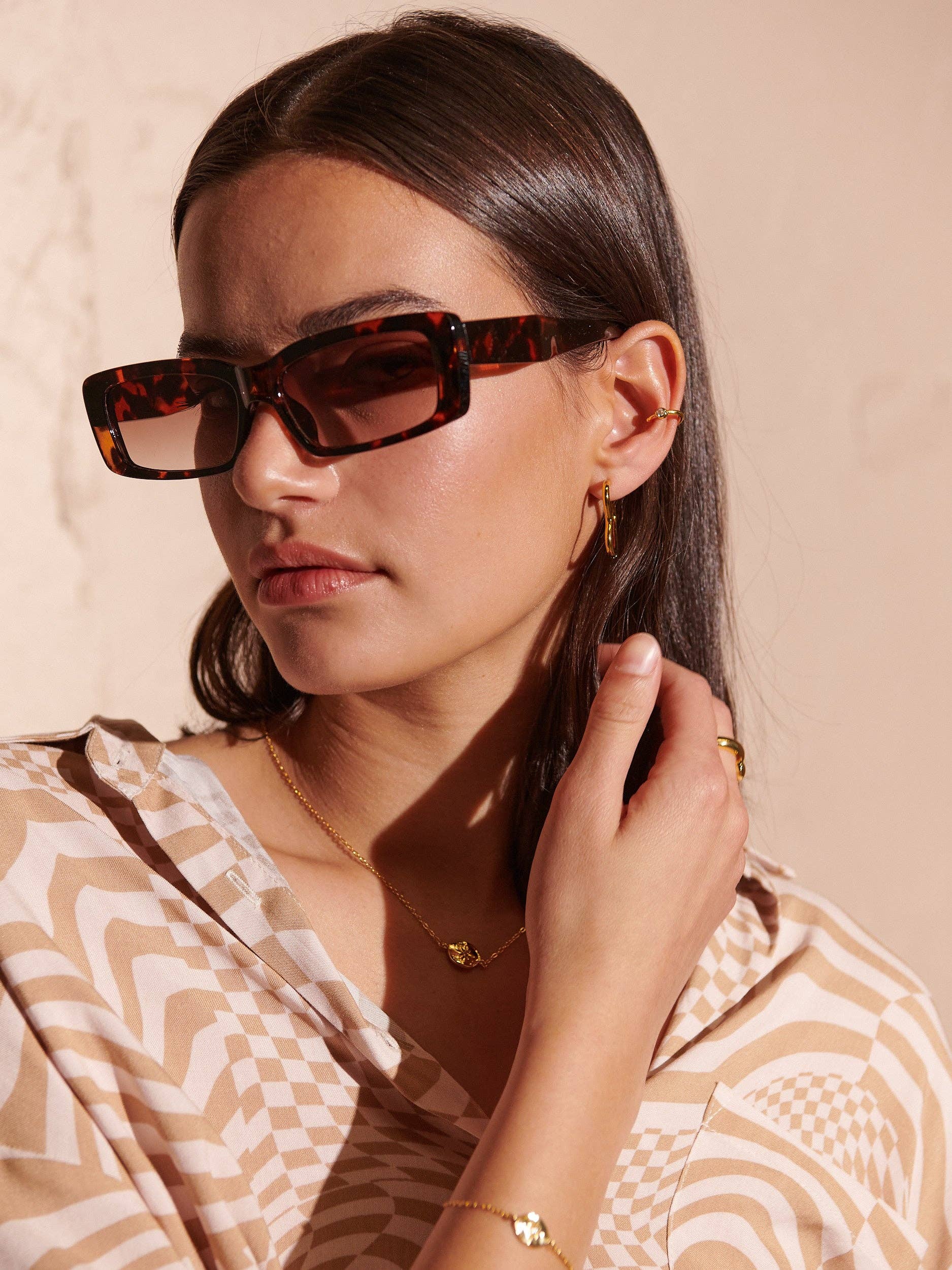 Andie Rectangular Sunglasses -Tort