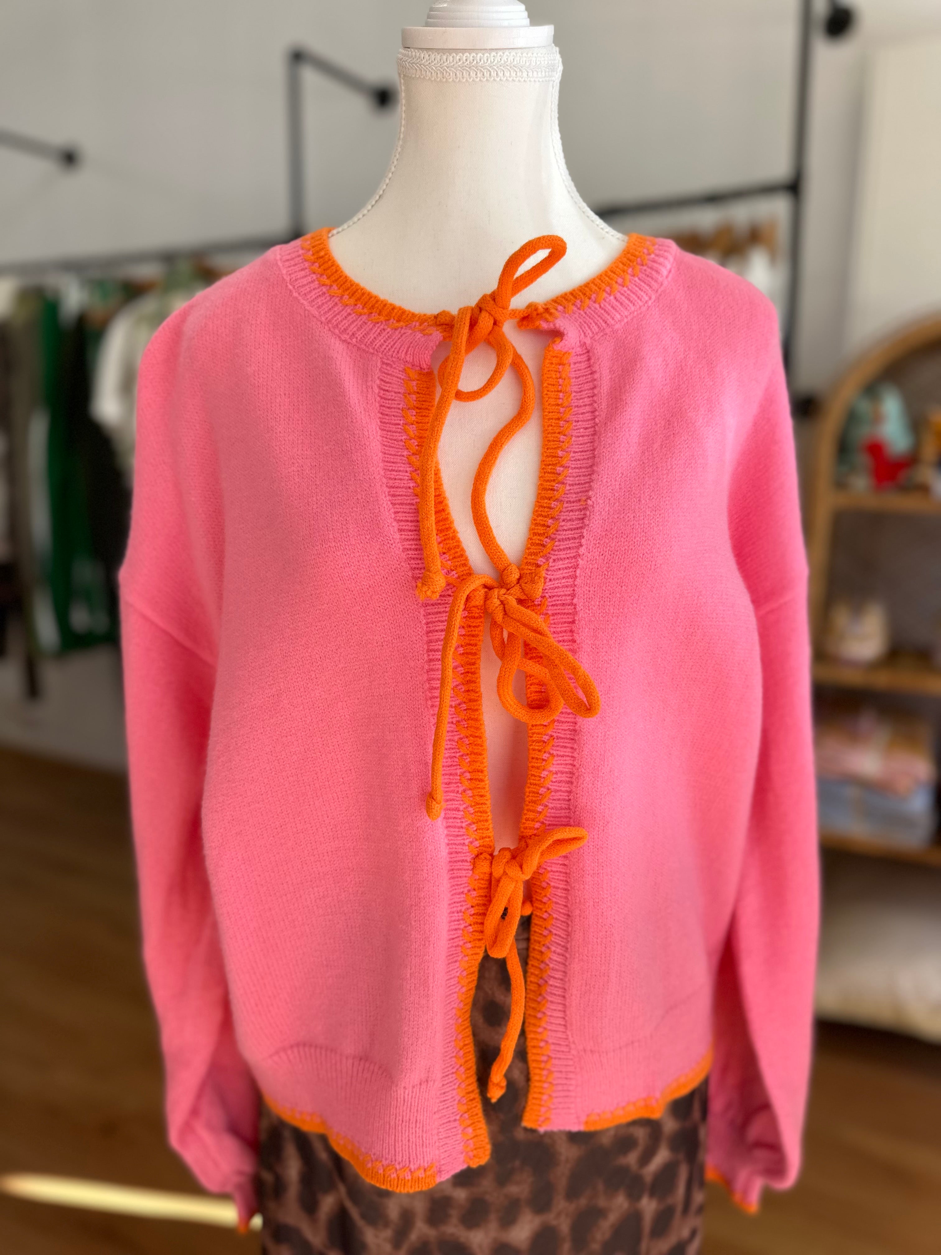 By Frankie Mila Tie Knit | Pink & Orange