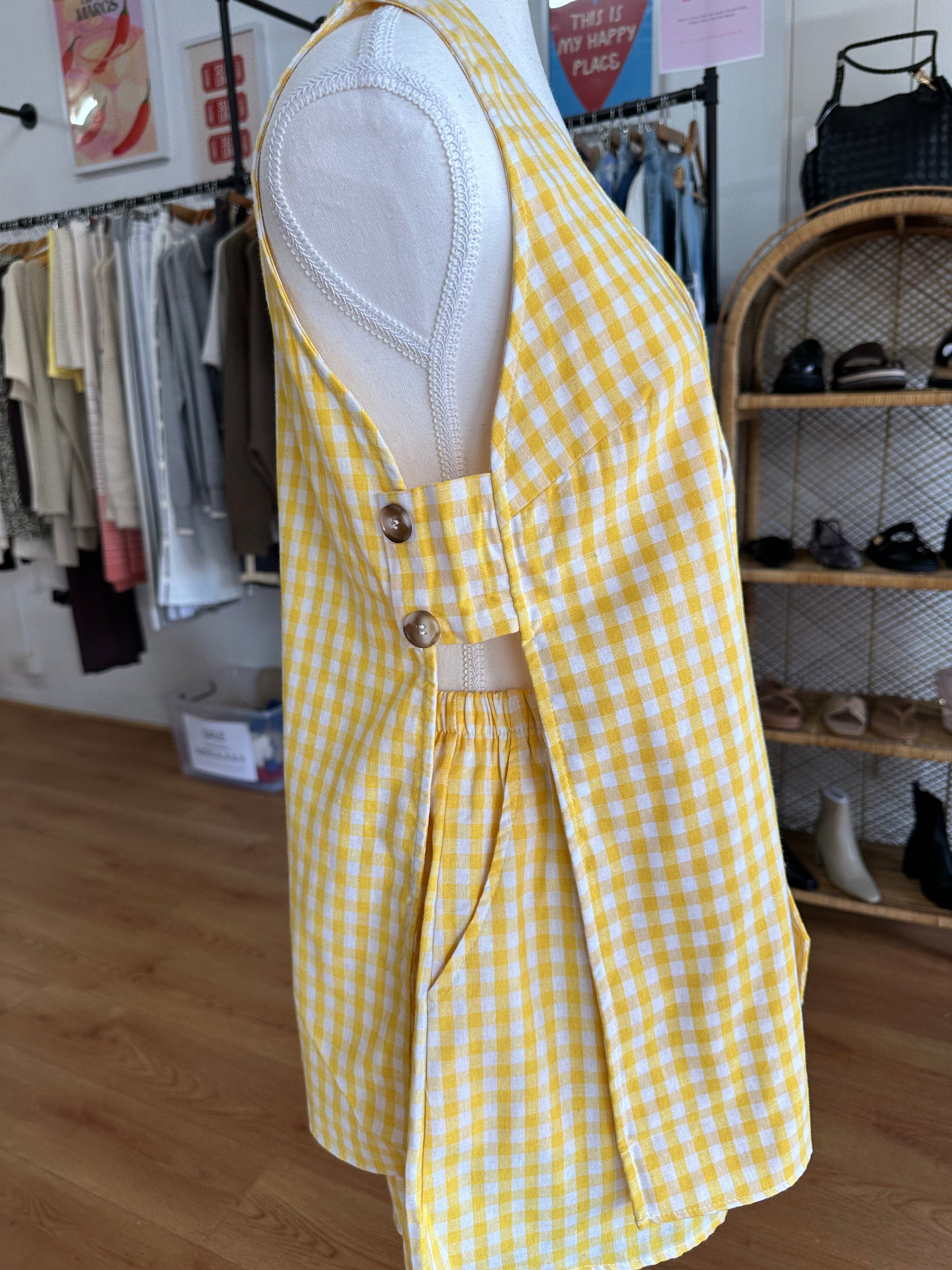 By Frankie Panel Short Set | Yellow Gingham