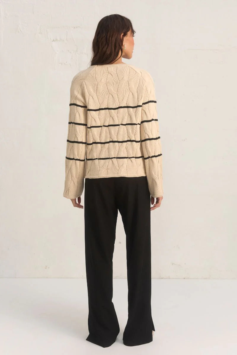 Monument Stripe Knit | Offwhite/Black