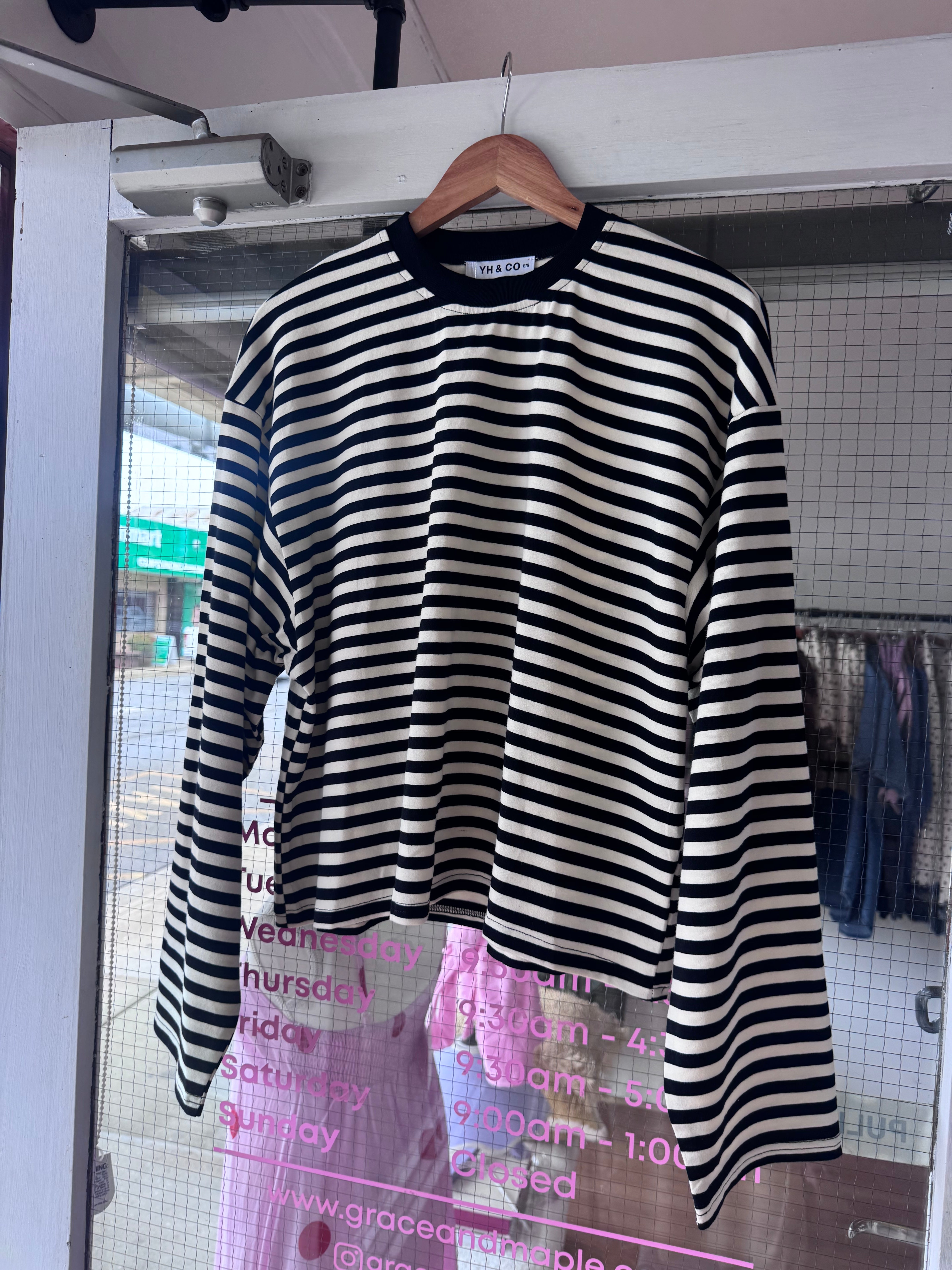 Long Sleeve Top | Black & White