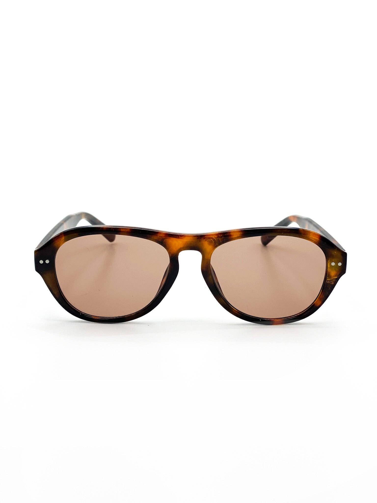 L&S Blanc Round Frame Sunglasses in Dark Tort