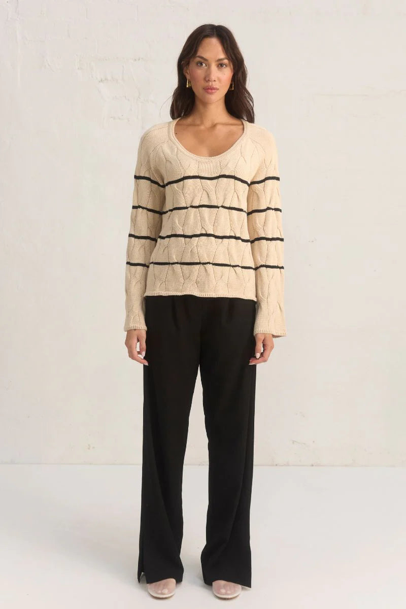 Monument Stripe Knit | Offwhite/Black