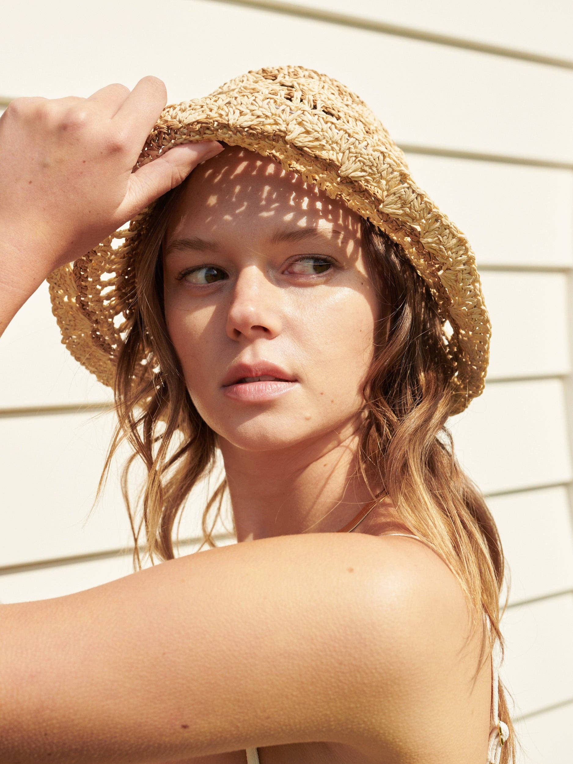 Crochet Summer Straw Hat in Natural