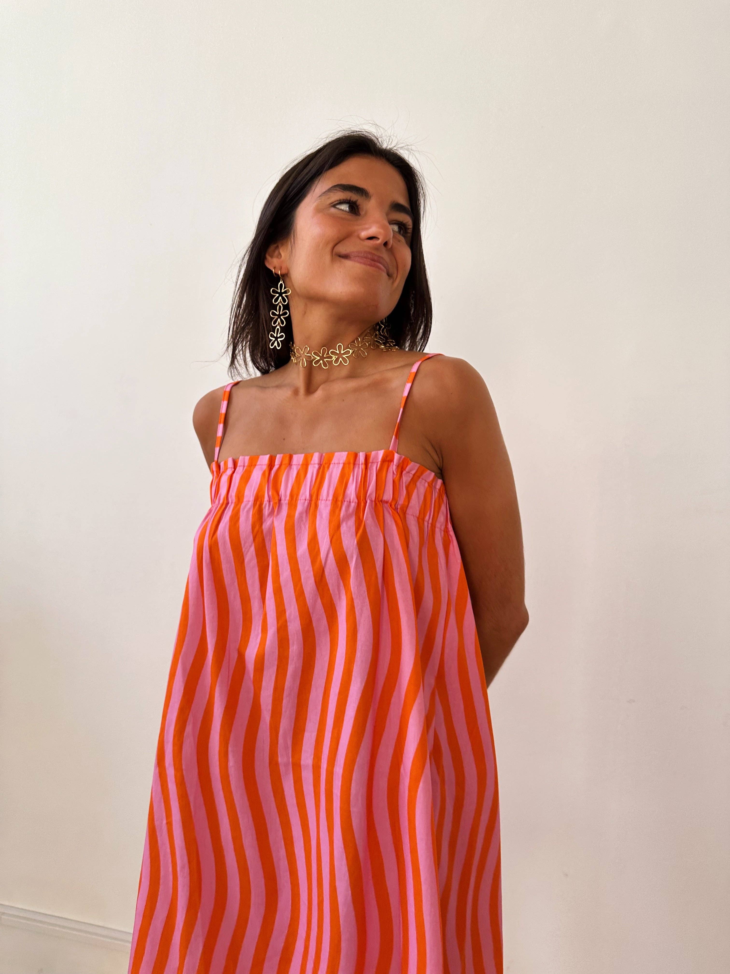 Sira dress | Pink Stripes