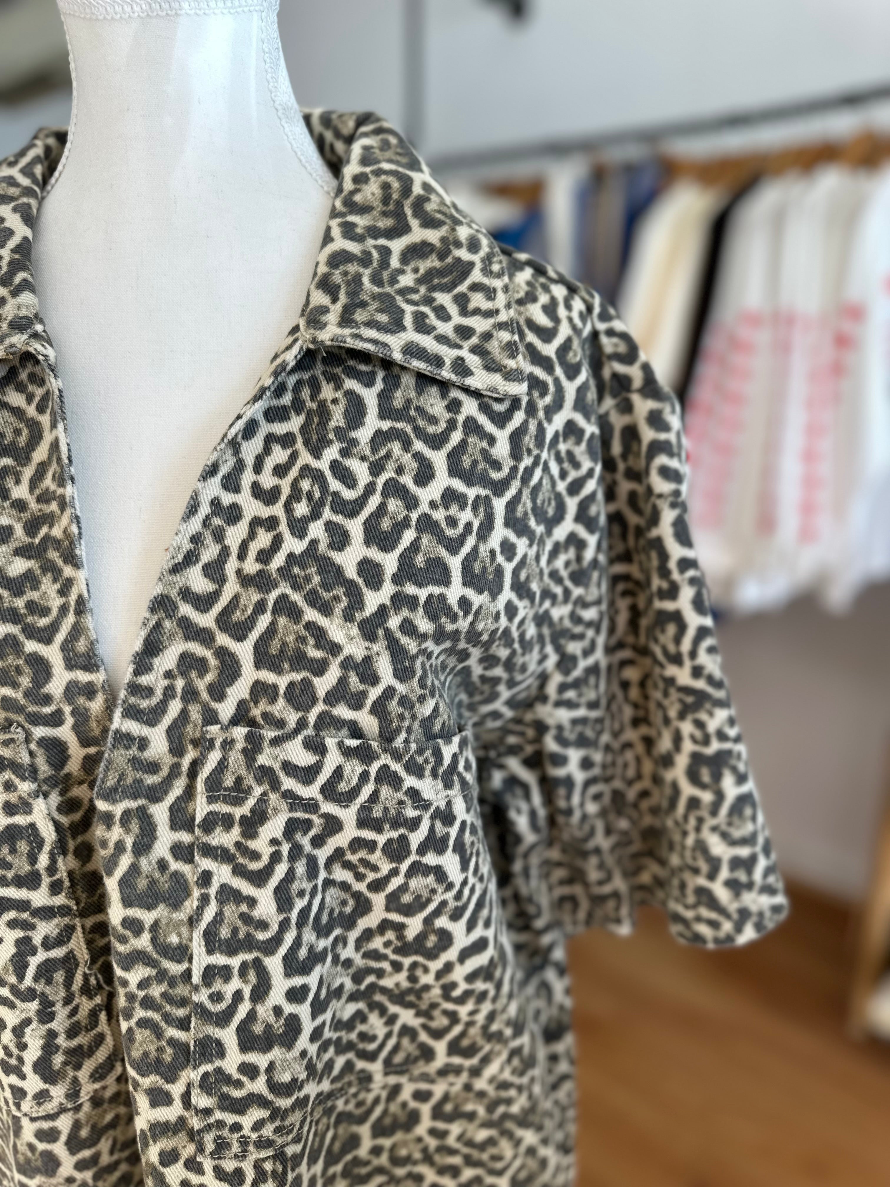 By Frankie Leopard V Neck Dress