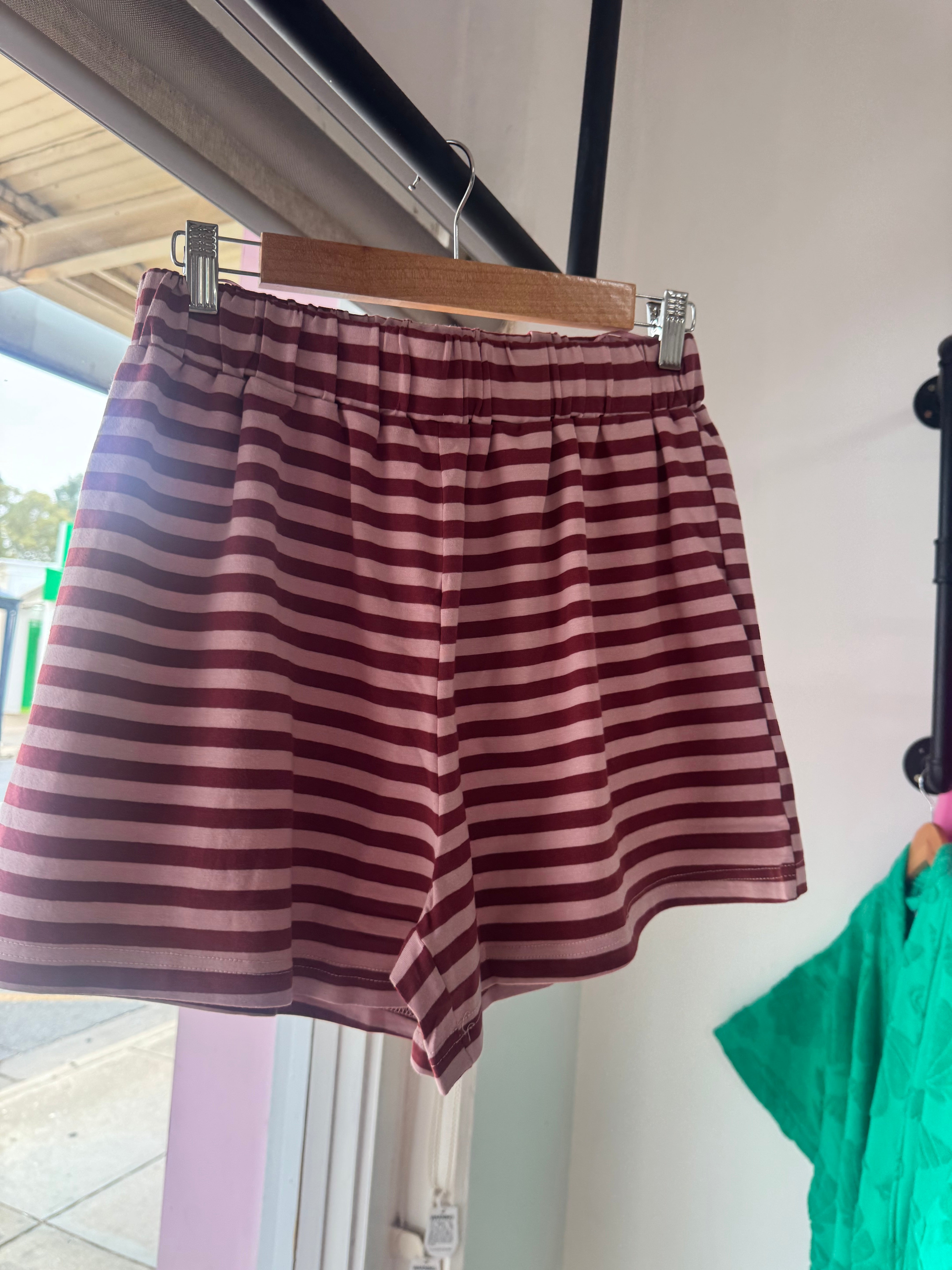 Pink & Red Stripe Shorts