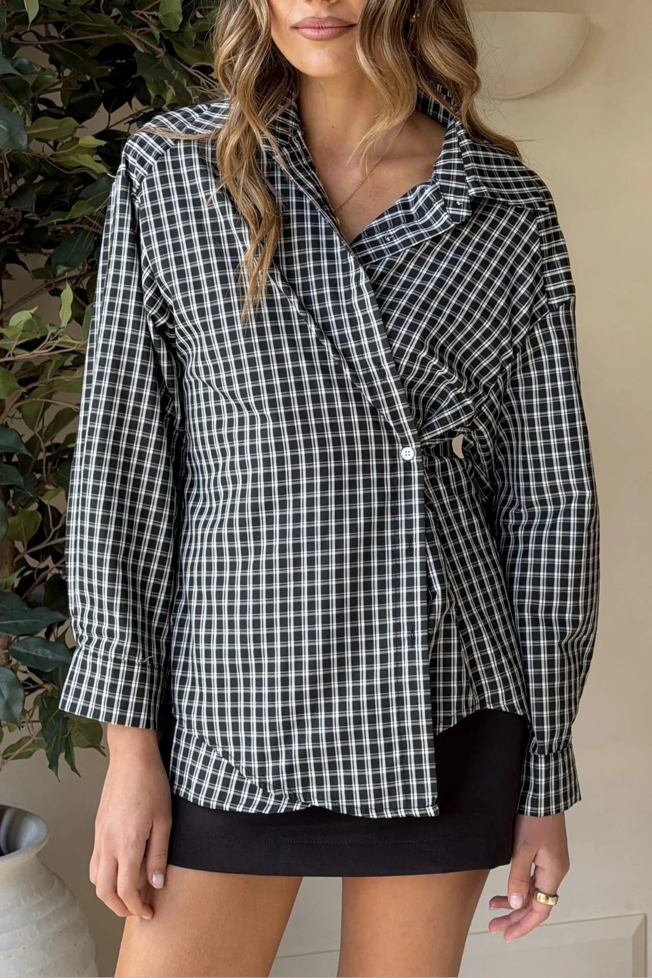 Black & White Plaid Wrap