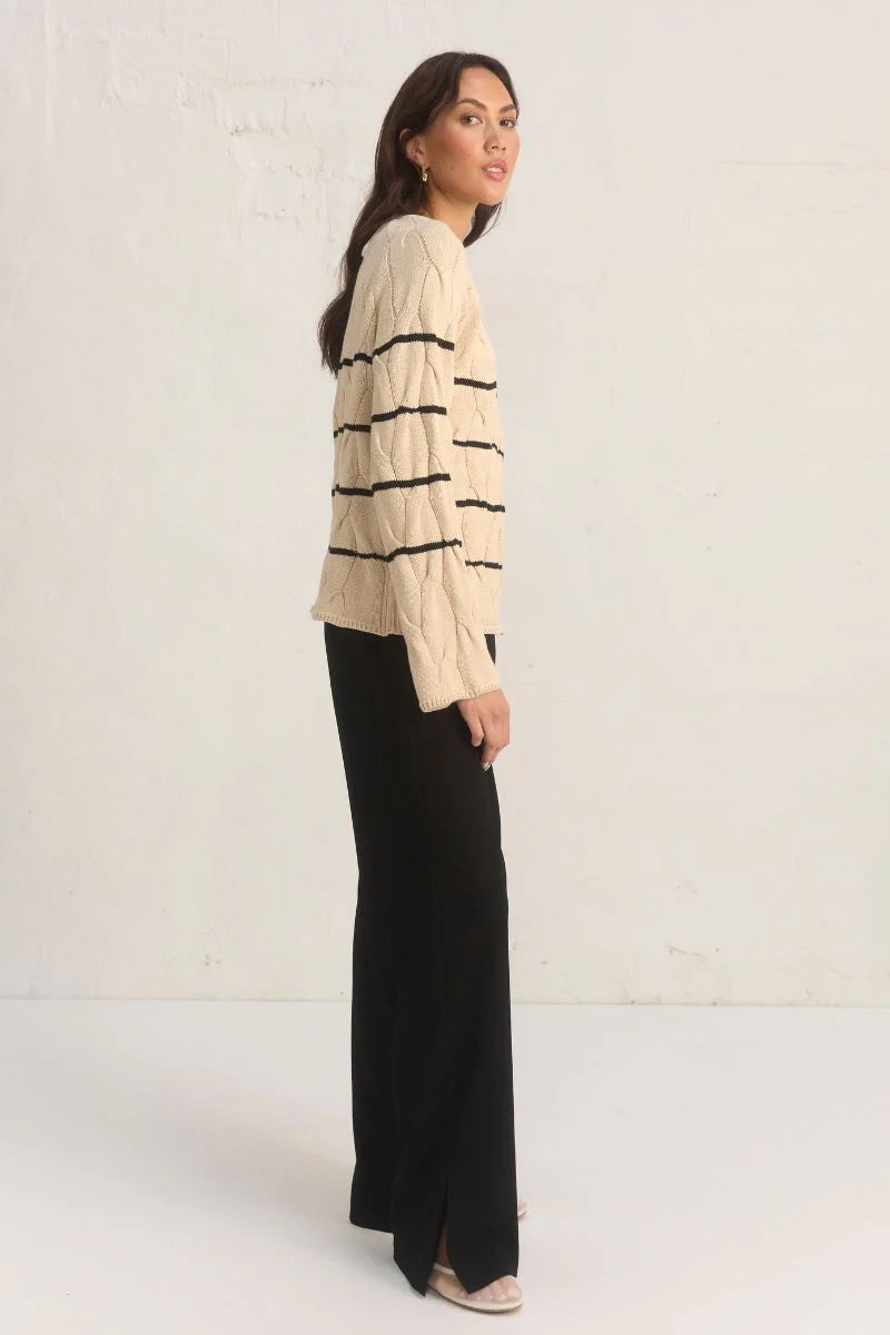 Monument Stripe Knit | Offwhite/Black