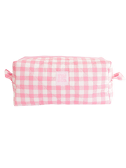 Quilted Makeup Bag | Pink Gingham