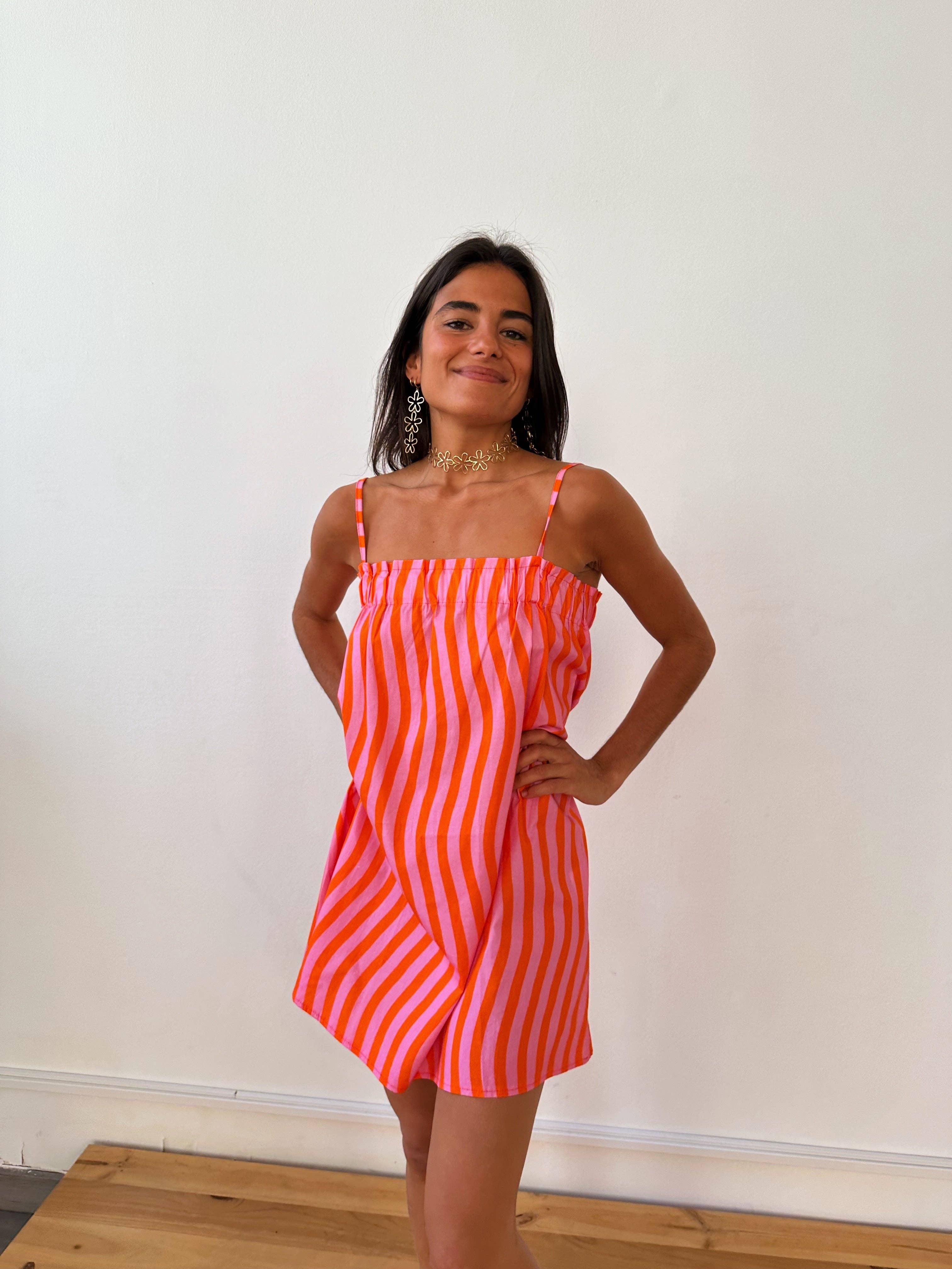 Sira dress | Pink Stripes