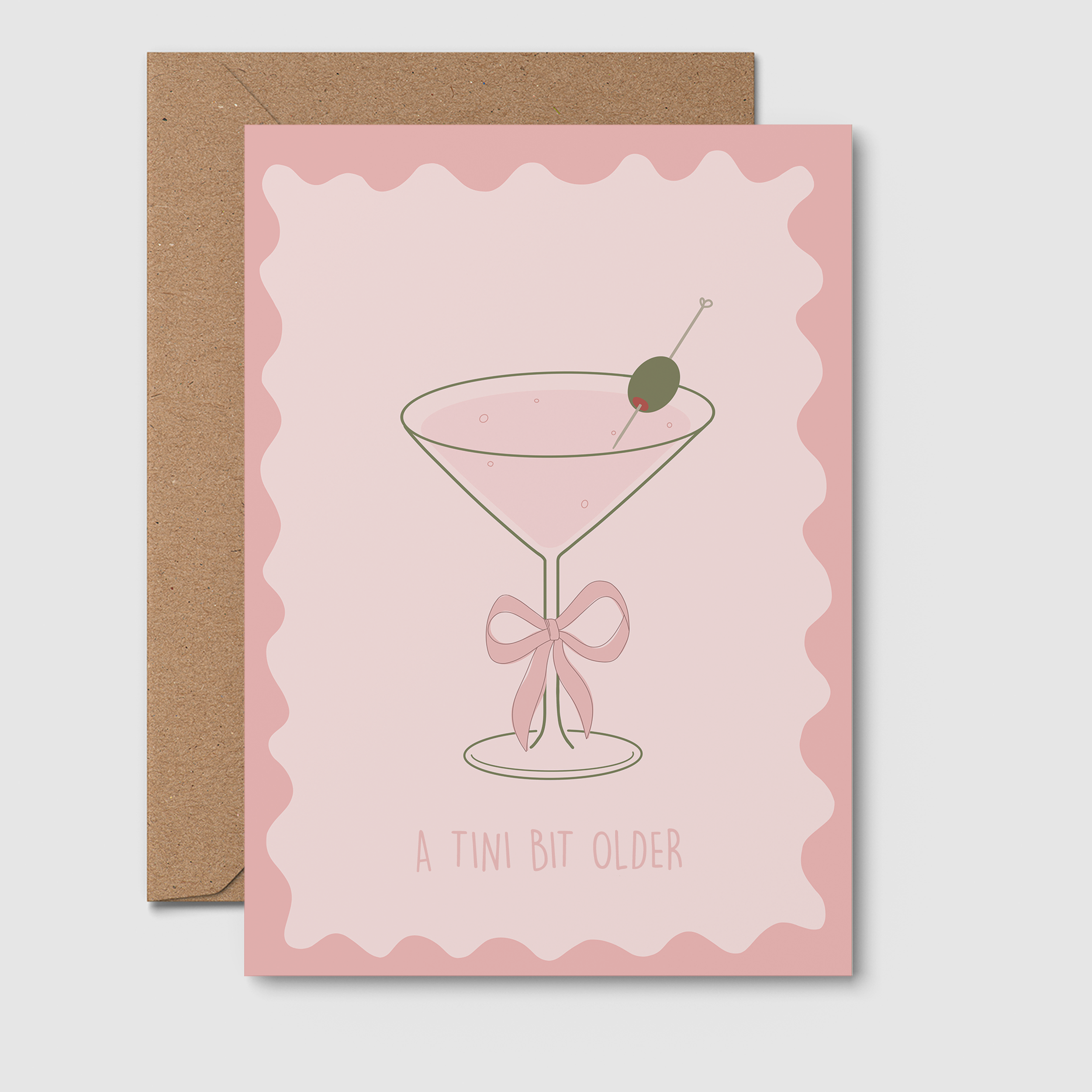 A Tini Bit Older Wavy Pink | Birthday Card