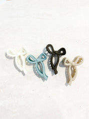 Romy Matte Bow Claw Clips | Beige