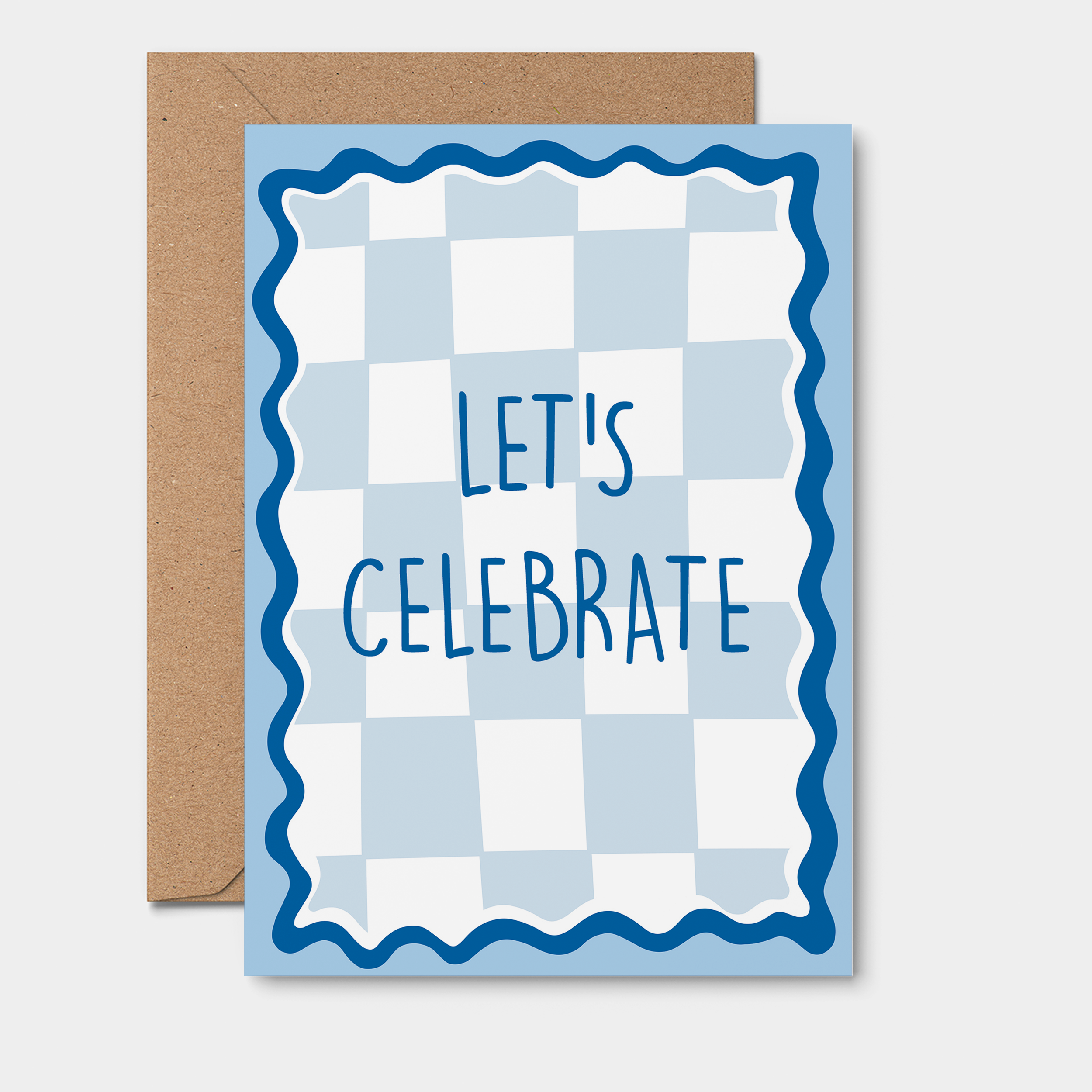 Let’s Celebrate Greeting Card | Blue Checkers