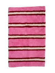 Raspberry Stripe Bath Mat