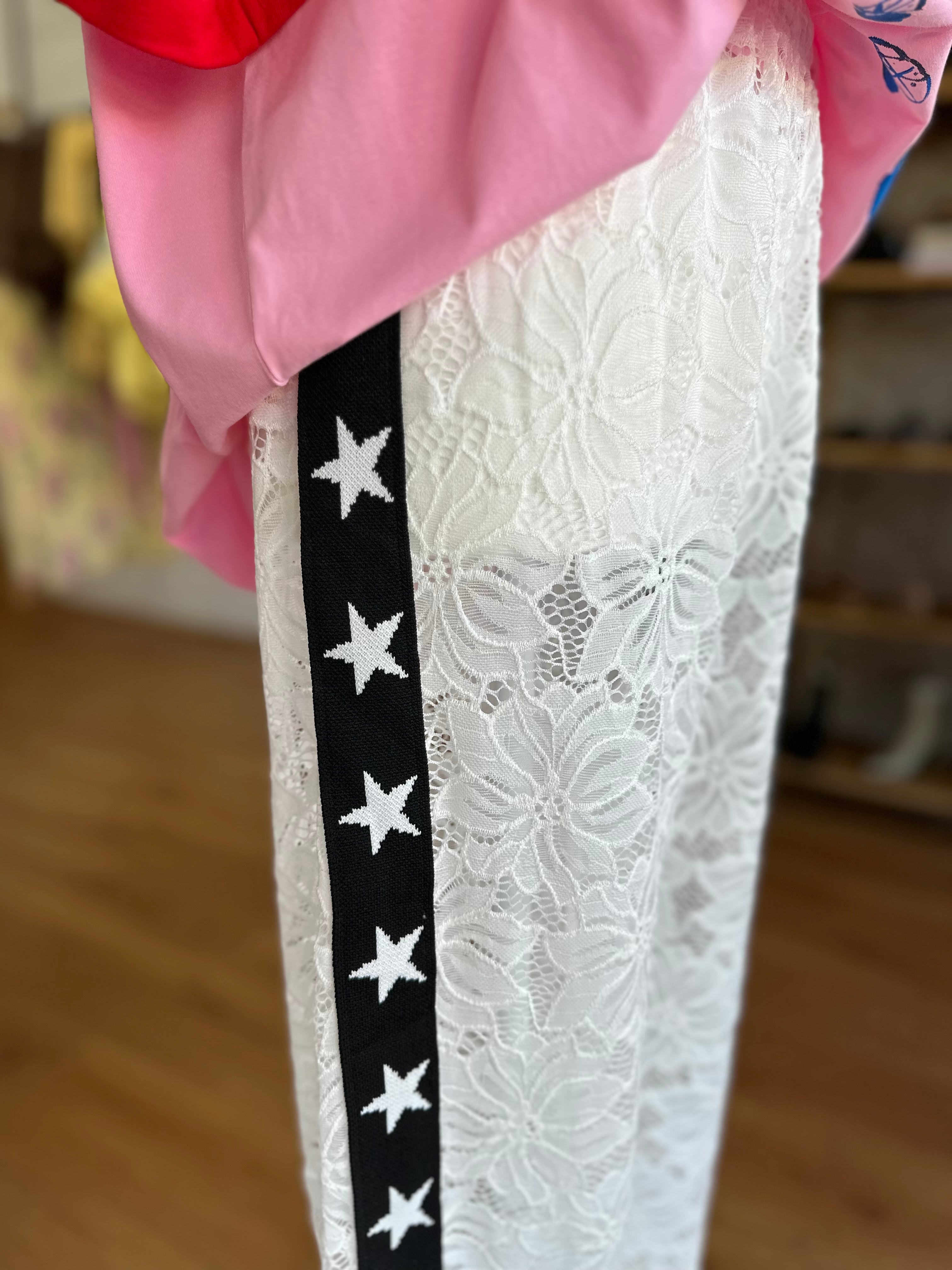 Lace Star Pants | White
